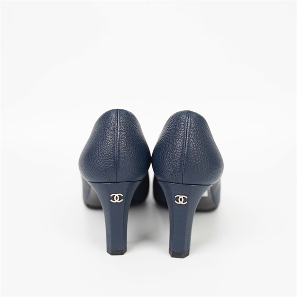 Giày Chanel xanh đen sz 39C cao 7P KG+