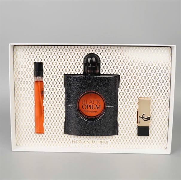 Sét mỹ phẩm YSL Black Opium (EDP 90ML + EDP 10ML + son) (nữ) (no seal) (PN) KG+