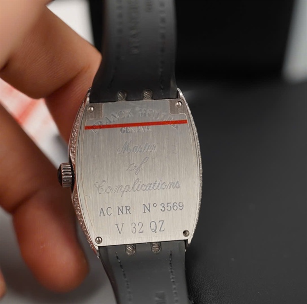 Đồng hồ Franck Muller dây đen mặt full kim no3569 KG+