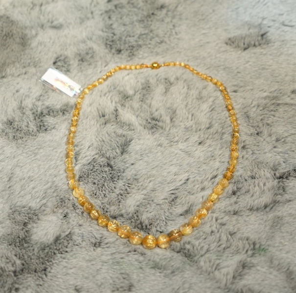 Vòng chuỗi thạch anh tóc vàng 672342 KG+