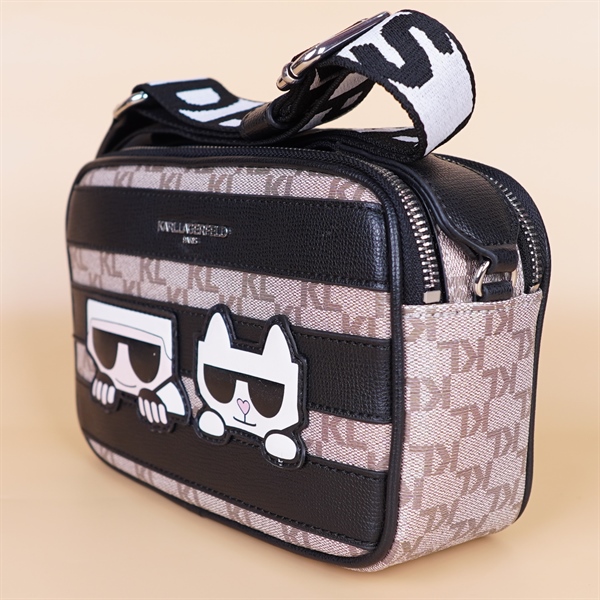 Túi Karl Lagerfeld Đen Nâu Mắt Kính KG+