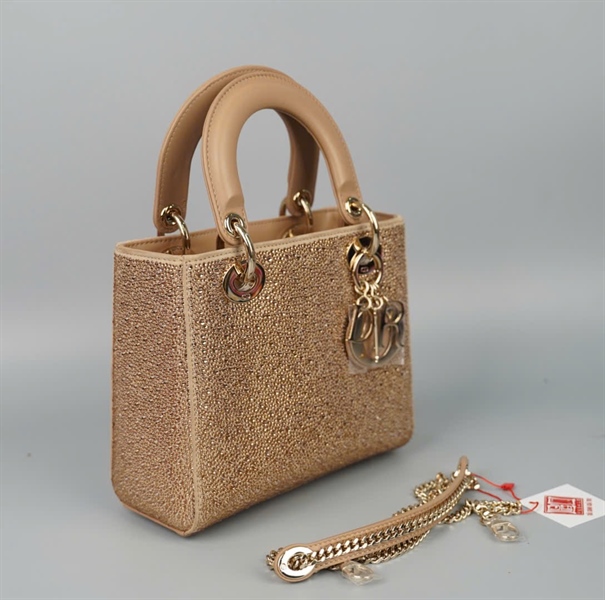 Túi Dior Lady vàng đính đá (01-RU-0243) szS (HC)+ 2024