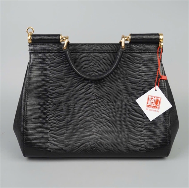 Túi D&G đen logo đính đá sz25 KG+