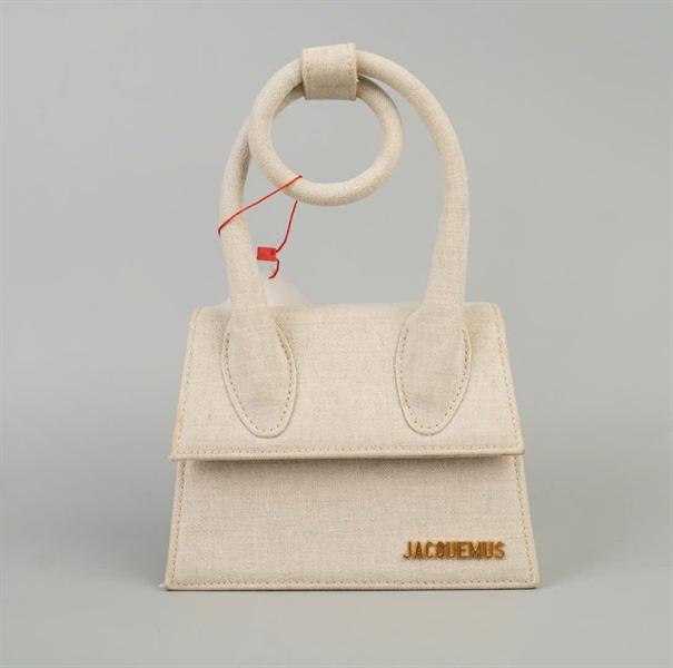 Túi Jacquemus xám trắng sz18 KG+