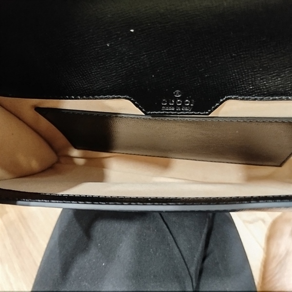 Túi GG đen khóa vàng 25cm++
