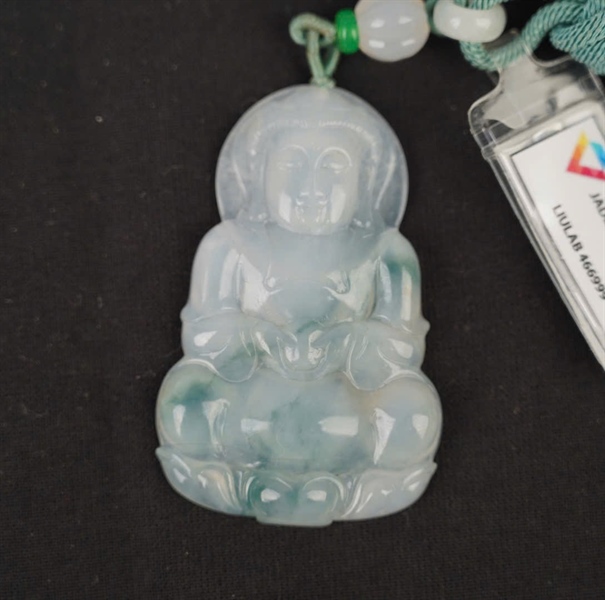 Mặt dây Quan Am băng hoa bay 466999 Myanmar KG+