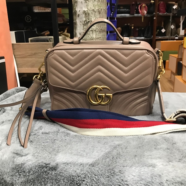 Túi GG marmont hộp màu nude +