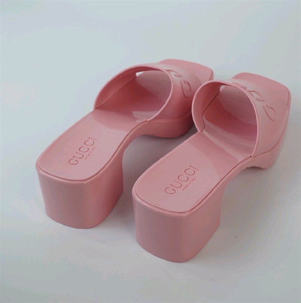Dép GG hồng cao gót KG+