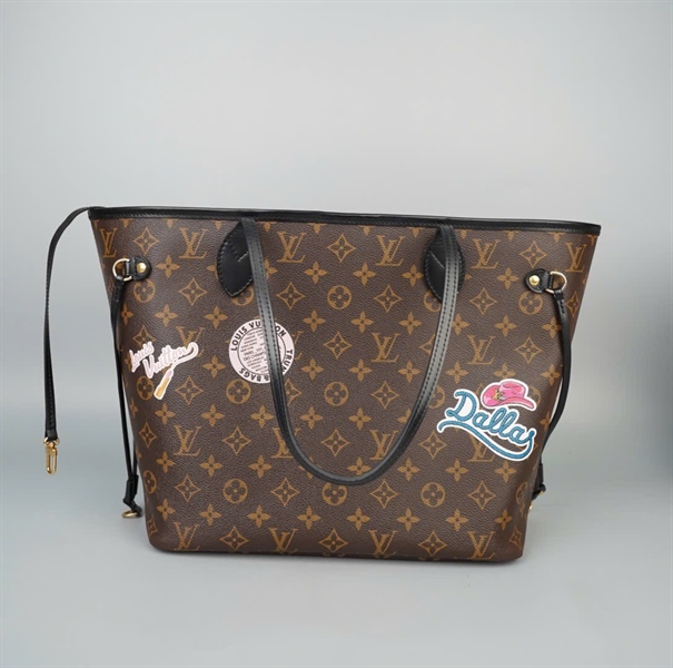 Túi LV Neverfull hoa nâu kèm ví sz32 (HC)+