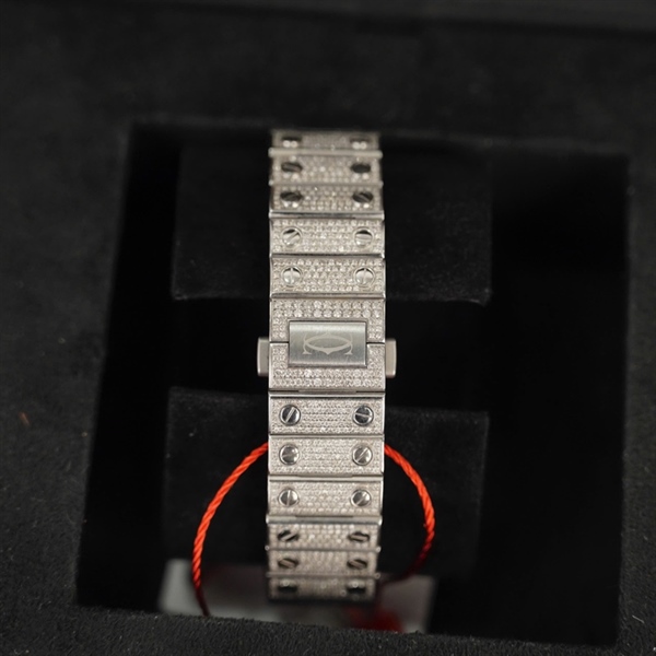 Đồng hồ Cartier mặt vuông đá full (112515YX) (HC) +