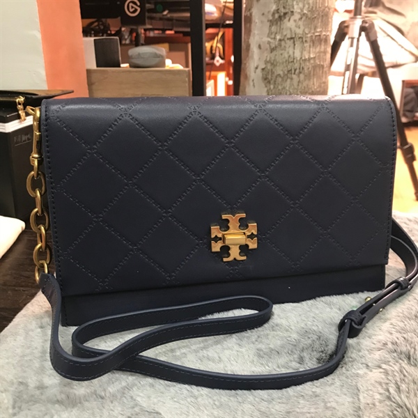 Túi Tory Burch xanh đen khóa vàng ++