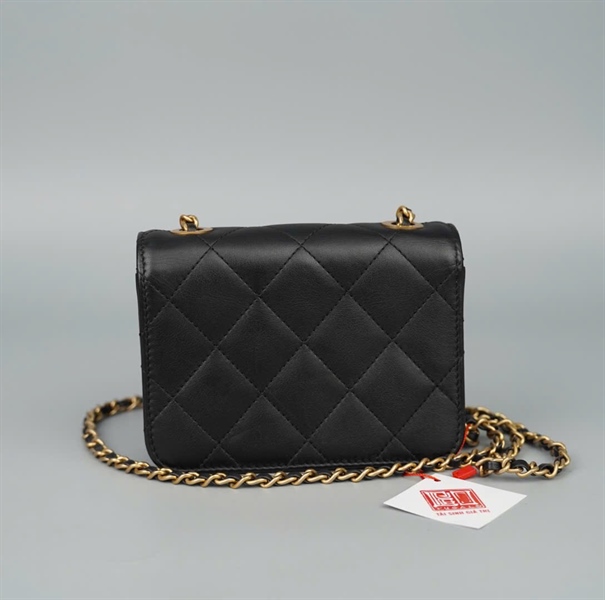 Túi Chanel đeo chéo đen đính đá vuông (30548029) sz15 KG+