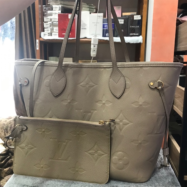 Túi tote LV xám trắng kèm pound KG+