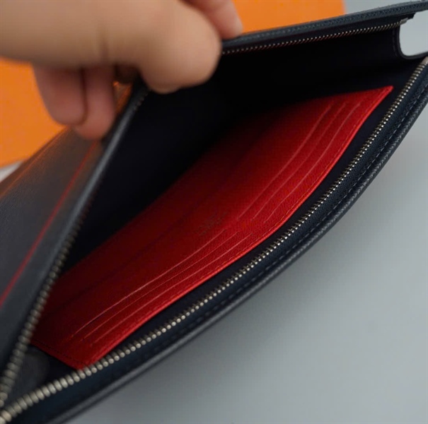 Túi lV clutch xanh đen viền đỏ TA3250 sz27 KG+