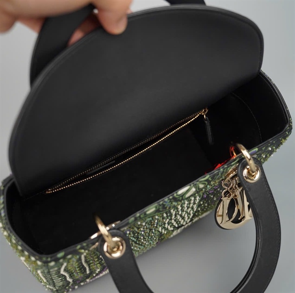 Túi Dior Lady xanh lá đính cườm (04-MA-1109) szS KG +