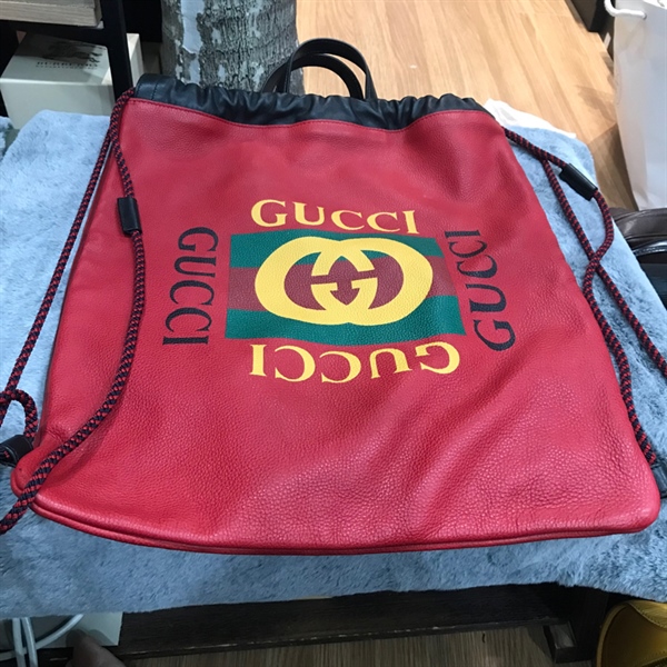 balo miệng rút GG đỏ logo vàng +
