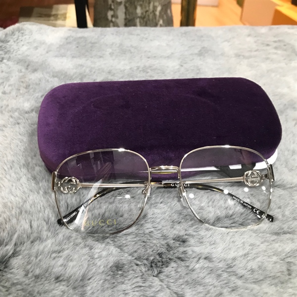 Kính trắng GG gọng phối nâu loang KG+