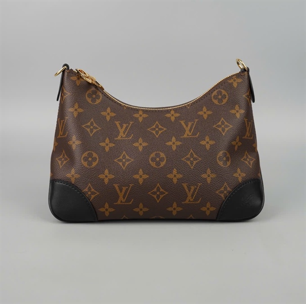 Túi LV Boulogne hoa nâu viền đen 2strap sz24 (A-T) KG+