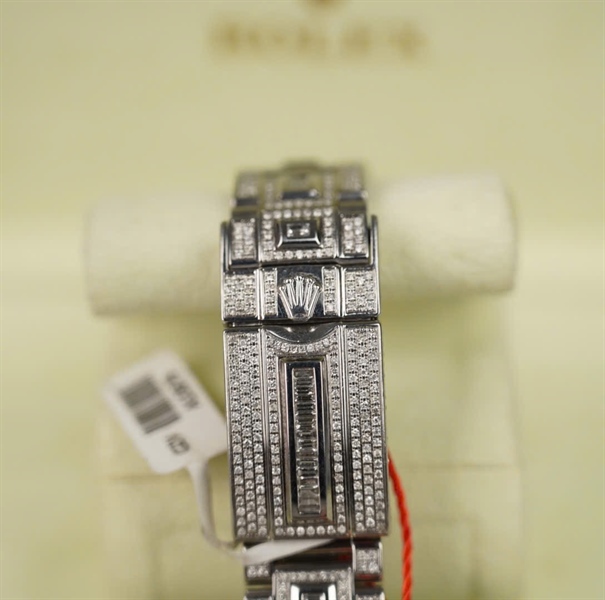 Đồng hồ Rolex bạc đính kim cương có thẻ kiểm định (567C5691) (HC) +