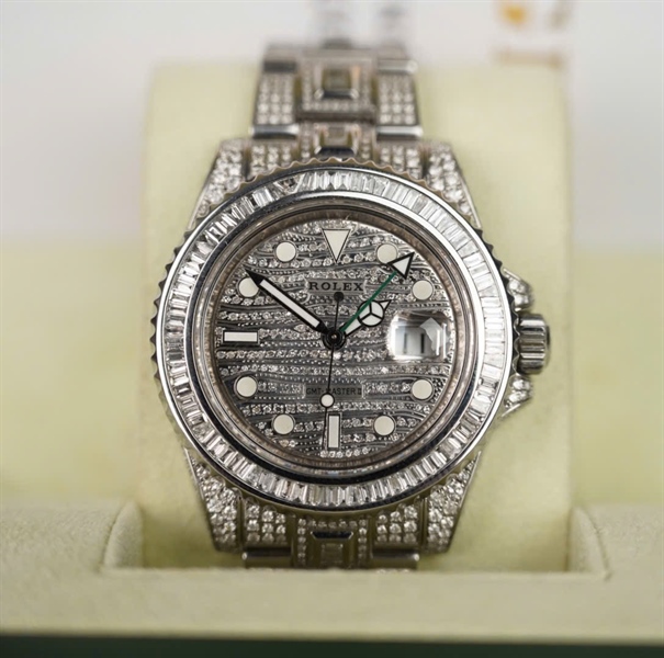 Đồng hồ Rolex bạc đính kim cương có thẻ kiểm định (567C5691) (HC) +