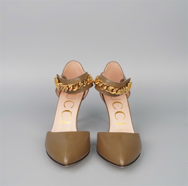 Giày GG màu be sz36 cao 8p (NO) +