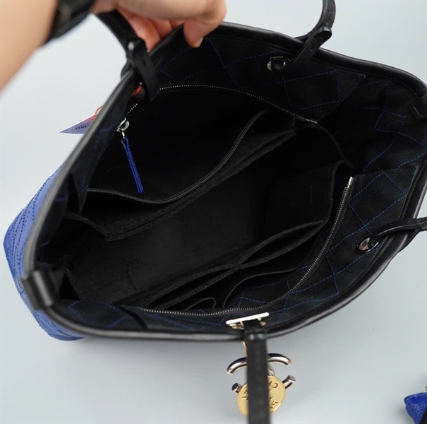 Túi Chanel tote xanh (19254692) kèm ví có lót form sz34 KG+