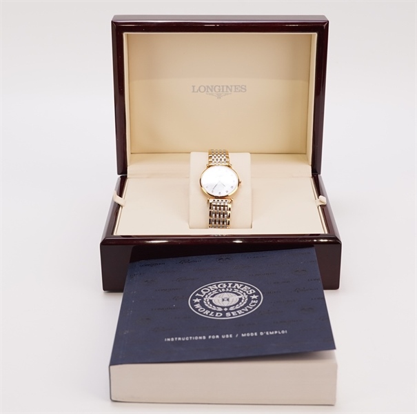 Đồng hồ Longines mặt tròn dây vàng KG+