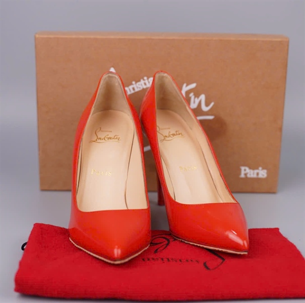 Giày Louboutin cam đế 10p sz36 +