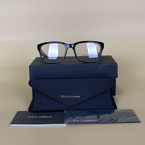 Kính gọng cận đen D&G logo vàng KG+