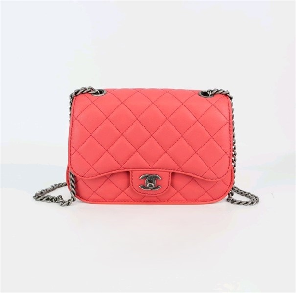 Túi Chanel Natural Flap Bag Quilted Lambskin hồng cam (23555174) KG+