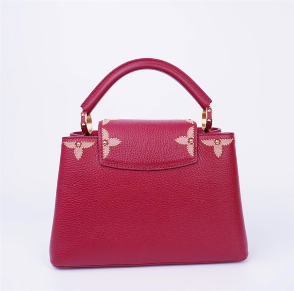 Túi LV Capu đỏ viền hoa vàng sz 26cm(HC)+
