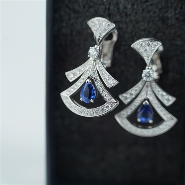 Bông tai Bvlgari đính đá (229225) (BQ) KG+