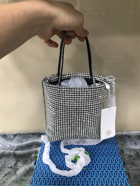 Túi Tory Burch Trắng Lấp Lánh KG+