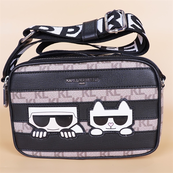 Túi Karl Lagerfeld Đen Nâu Mắt Kính KG+
