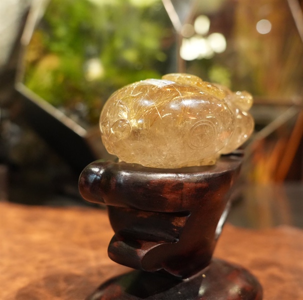 Cụ Tỳ Hưu thạch anh tóc vàng 987478 - CÓ ĐẾ - KG+