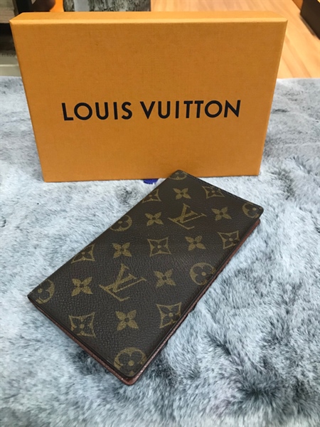 Ví dài LV gập đôi hoa nâu lòng nâu +