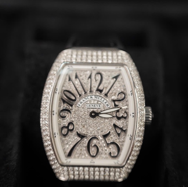 Đồng hồ Franck Muller dây đen mặt full kim no3569 KG+
