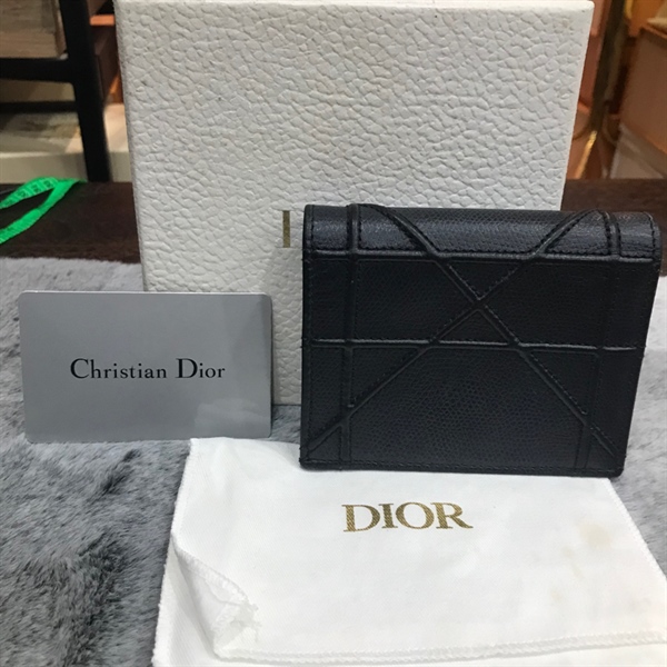 Ví gập 2 Dior vân đen +