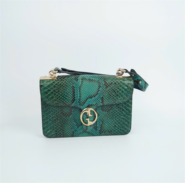 Túi GG handle da trăn màu xanh (277522525040) sz26 (BQ) KG+