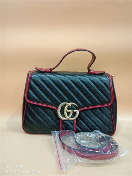 Túi GG Đen Viền Đỏ 26cm+
