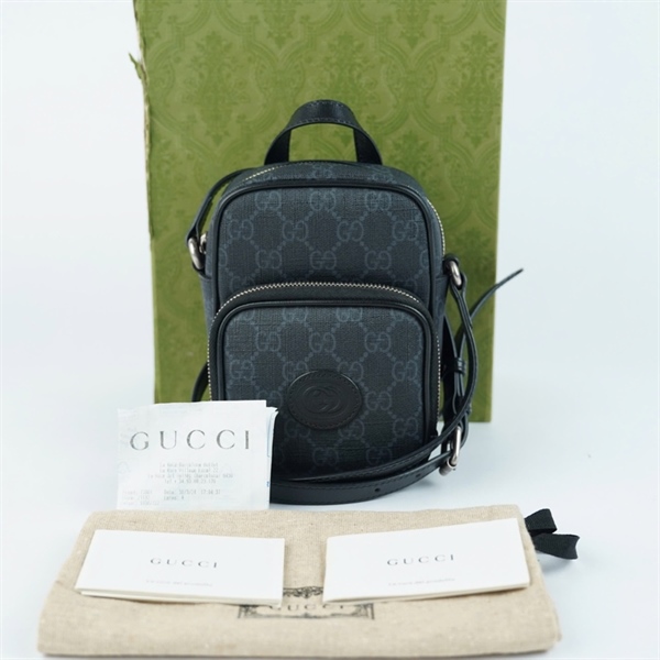 Túi GG Messenger đen (672952-0416) sz11 KG+