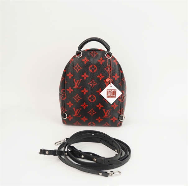 Balo LV hoa đỏ nền đen size mini (BQ) (code FL4176) KG+
