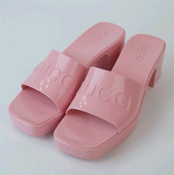Dép GG hồng cao gót KG+