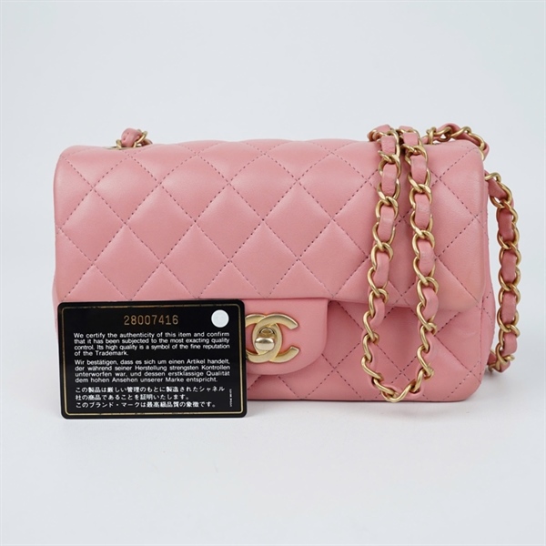 Túi Chanel Mini 8 hồng (28007416) sz20 (BQ) KG+