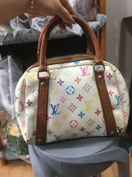 Túi LV trắng hoa nhiều màu size 27cm+