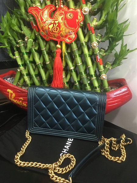 Túi Chanel boy xanh size 17cm+