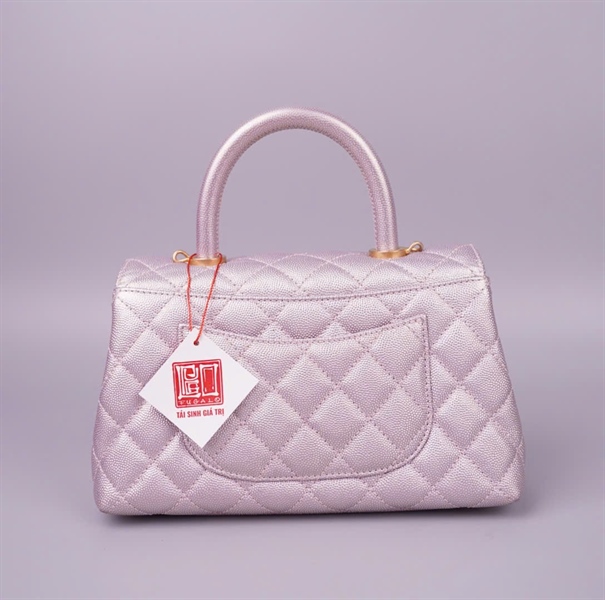 Túi Chanle coco tím X3685PA5 sz23 KG+