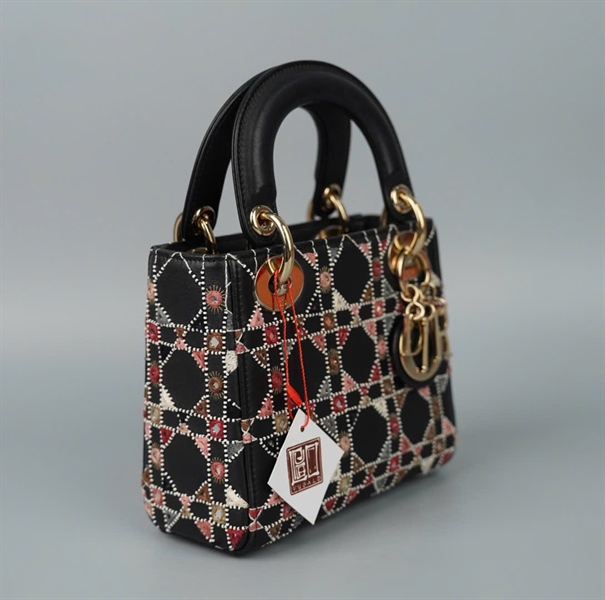 Túi Dior Lady đen đính cườm (04-MA-0159) szmini (HC)+