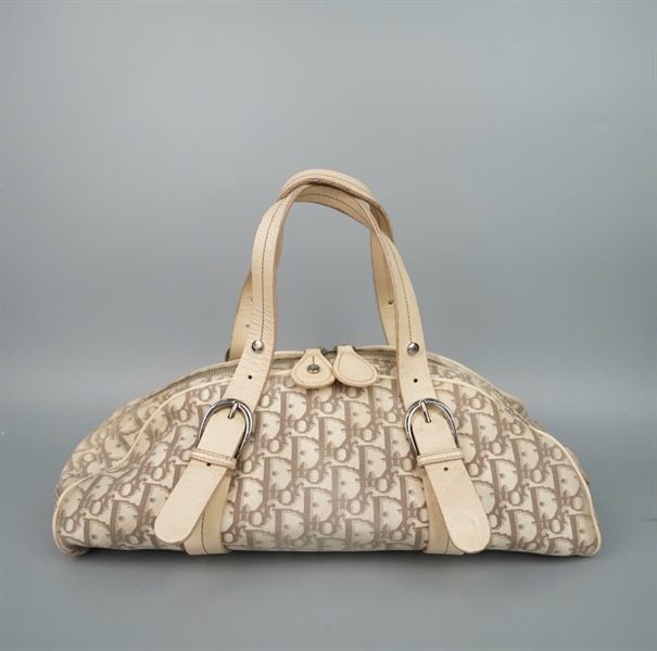 Túi Dior xám thêu hoa sz37 (ALT) KG+
