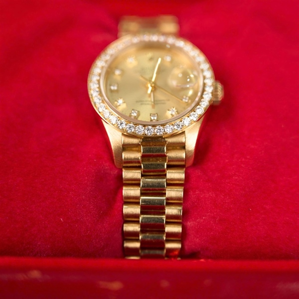 Đồng hồ Rolex mặt tròn dây vàng có thẻ kiểm định, mặt đh zin (X869474) KG+
